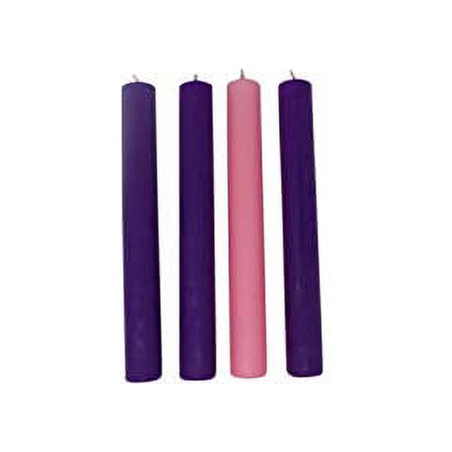 Beeswax Christmas Advent Candles for Churches, 1 1/2 x 12 Inch, Set of