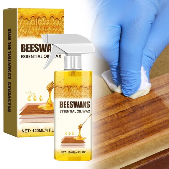 Beeswax Essential Oil Wax,Beeswax Furniture Polish Spray,Beeswax Essential Oil for Wood,Beeswax Oil for Wood,for Floors and Furniture (1PC)