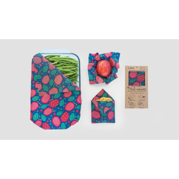 Beeswax Food Wrap - Dragonfruit Print