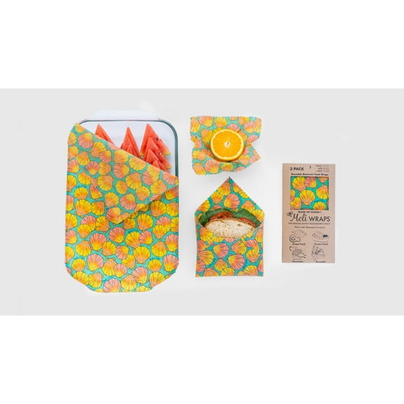 Beeswax Food Wrap - Sunrise Shell Print