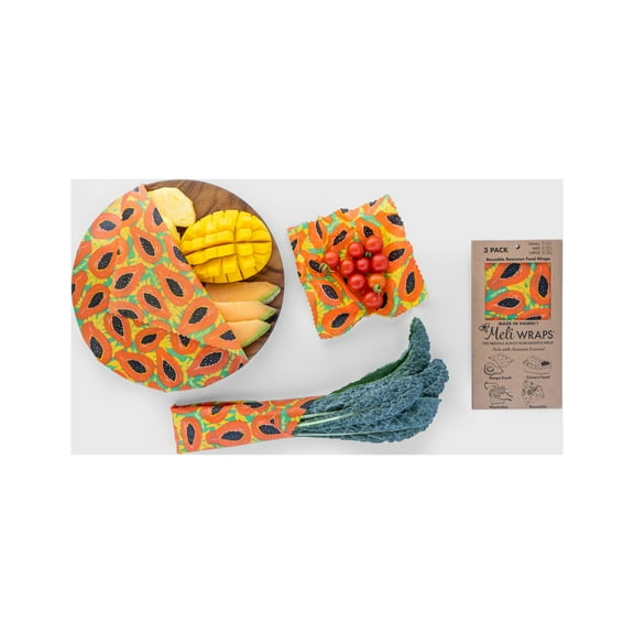 Beeswax Food Wrap - Tropical Papaya Print