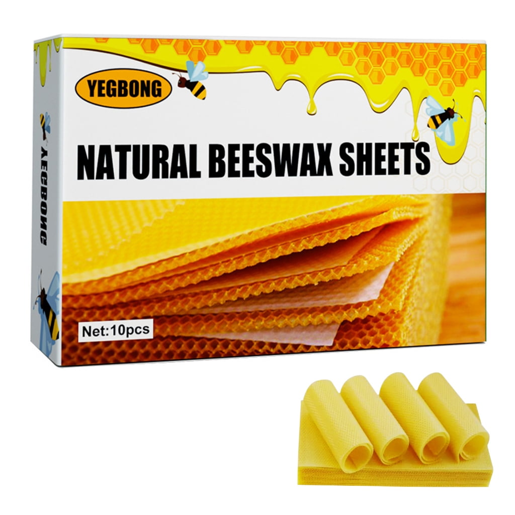10pcs Beeswax Sheets Beeswax Foundation Sheets 5.11inchX3.54inch Beeswax  Candle Making Natural Wax Foundation For Bee Frames