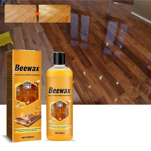 Beeswax Furniture Polish & Wood Conditioner with Carnauba Wax & Orange Oil - Natural Wood Cleaner Protector for Antique Tables, Kitchen Cabinets, Wood Floors, Doors & Furniture Care Restoration