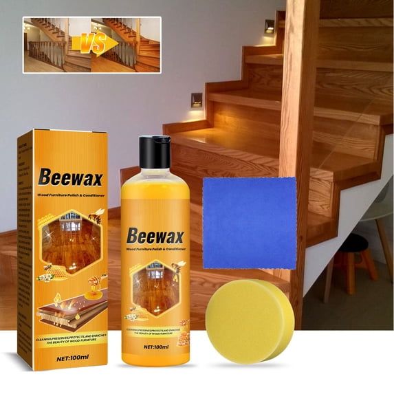 Beeswax Furniture Polish Wood Conditioner Scratch Remover Natural Shine Protection Furniture Care Oil Restore Finish For Wooden Furniture Home Office Living Room Daily Use