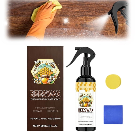 Beeswax Furniture Wood Polish, Natural Beeswax Spray, Multipurpose  Floor Cleaner & Polish for Furniture, Tables, Floor, 120ml(1PC)