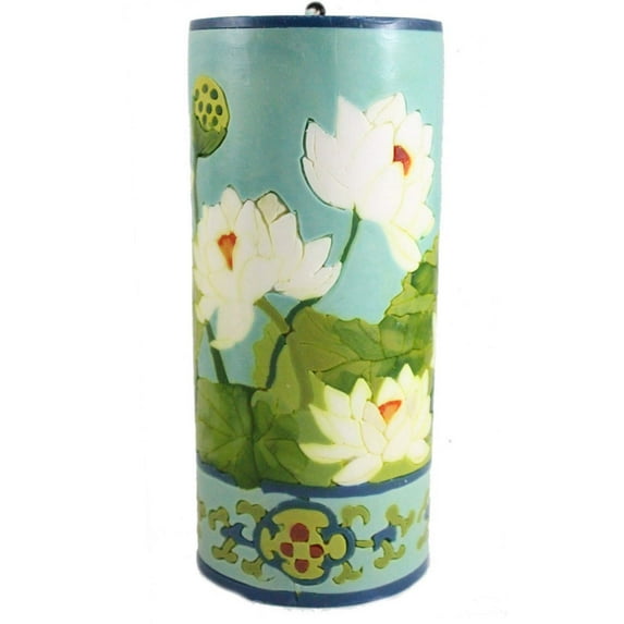 Beeswax Hand Crafted Nature Inlay Pillar Candle - Large