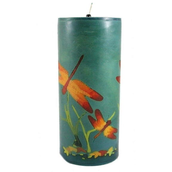Beeswax Hand Crafted Nature Inlay Pillar Candle - Large