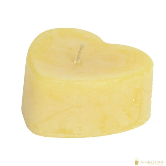 Beeswax Heart Flat Candle - Set of 3
