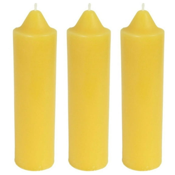 Beeswax Narrow Column Pillar Candle Bundles - 6 inches