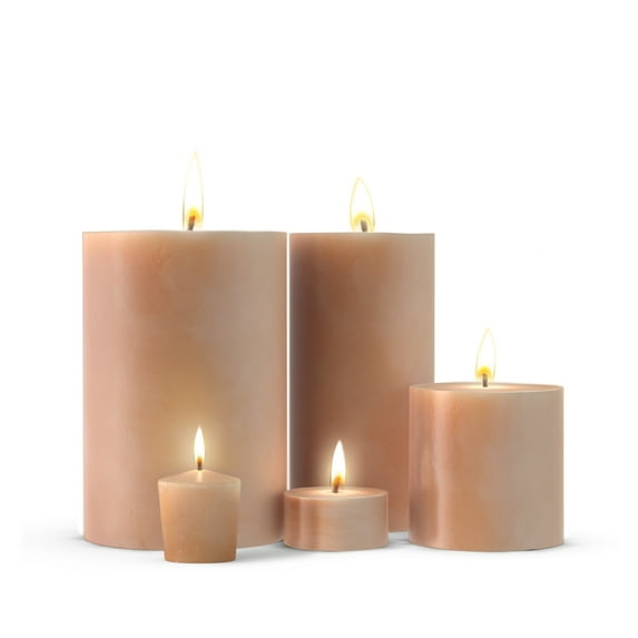 Beeswax Orange Color Pillar Candle
