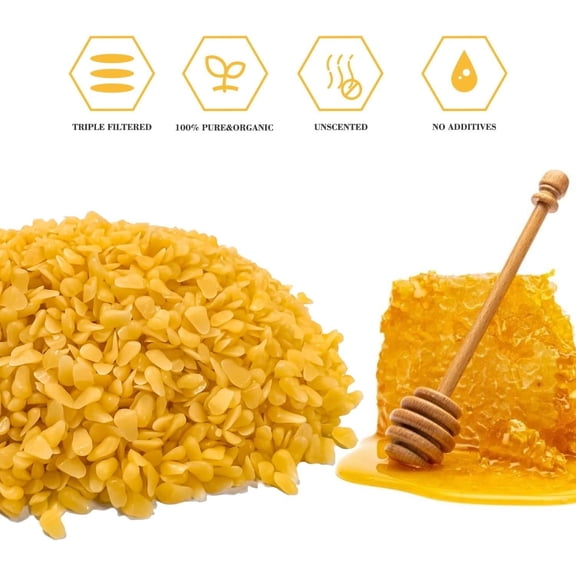 Beeswax Pellets, Candle Wax, Beeswax for Skin, Candle Making Wax, Bees Wax for Homemade Handmade DIY Projects Candles Making (Yellow-2LB)