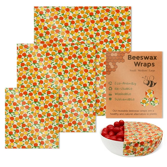 Beeswax Reusable Washable Sustainable Wraps for Food Preservation 9 Count