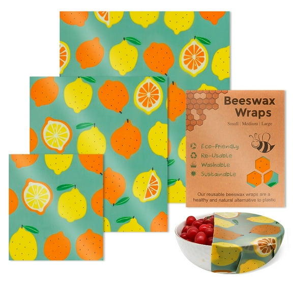 Beeswax Reusable Washable Sustainable Wraps for Food Preservation 9 Count