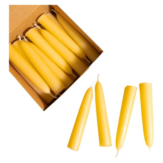 Beeswax Shabbat Candles (Pack) All Natural Dipped 100 Pure Tapers, (4