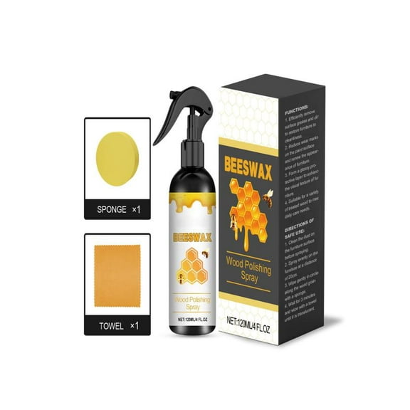 Beeswax Spray, Natural Beeswax Spray Furniture Polish, The Micro Molecularized Beewax Care Restorer for Living Rooms,Kitchens,Wood Furniture Floors (1,120ml）
