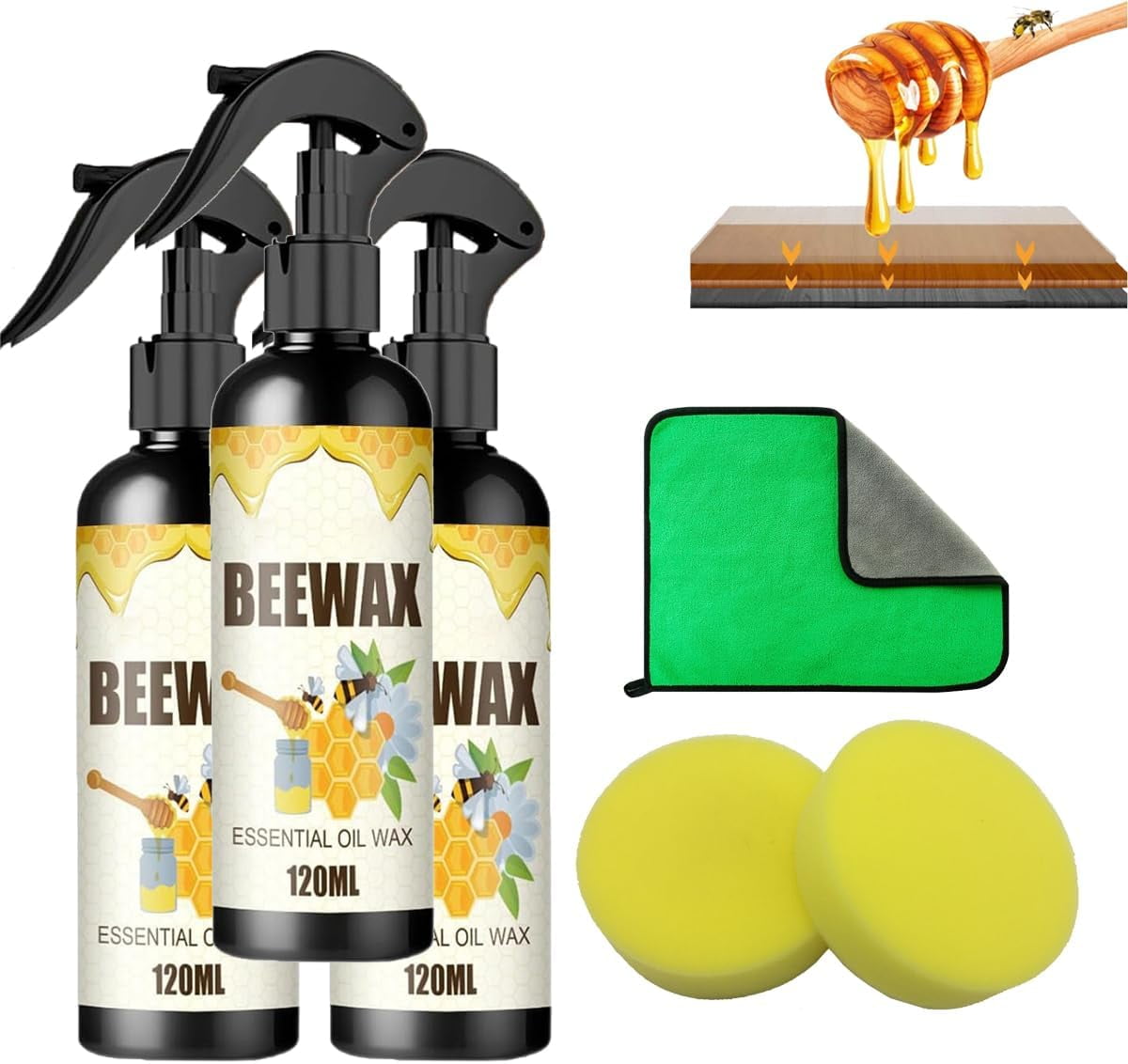 Beeswax Spray, Natural MicroMolecularized Beeswax Spray, Beeswax Spray Furniture Polish