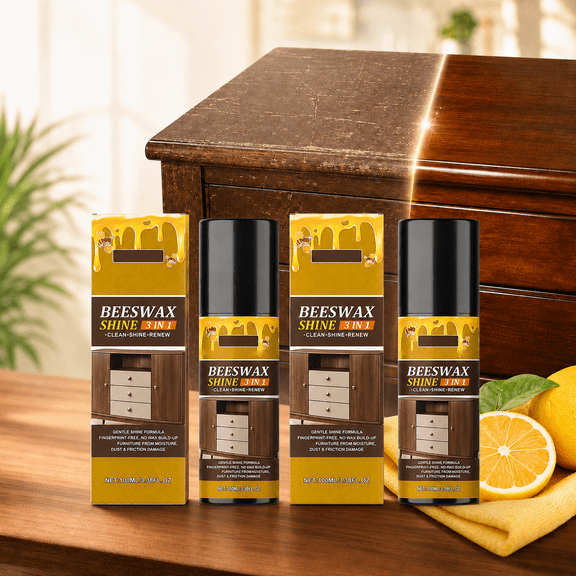 Beeswax Spray for Wood Furniture,Natural Micro-Molecularized Beeswax Spray,3-in-1 Wood Polishing BeeswaxSpray,Beeswaxs Essential Oil Wax,WoodCleaner Repairing and CareSpray,for Cabinets & Floors