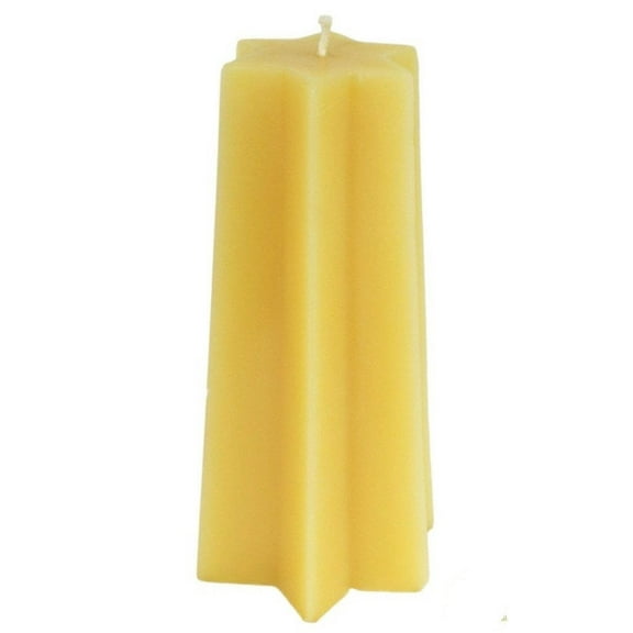 Beeswax Tapered Star Pillar Candle - 6 Point
