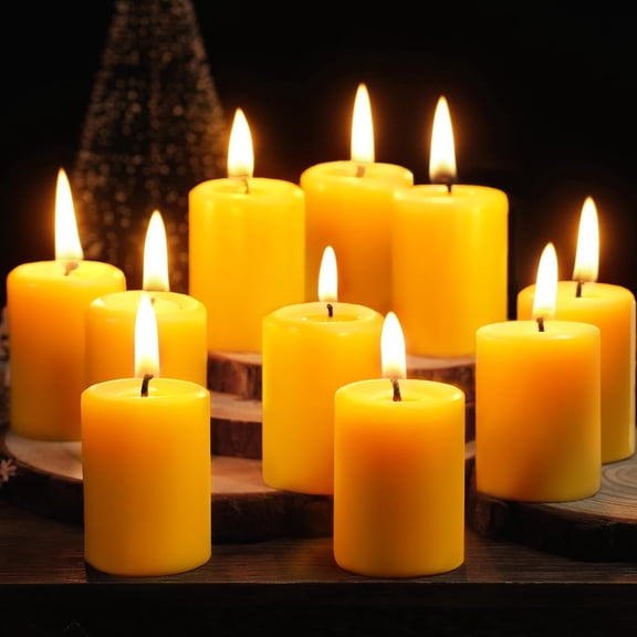 Beeswax Votive Candles 24 Pack Votive Candles Bulk,11-12 Hours Burn Time Unscented Votive Candles,100% Pure Bees Wax Candles Natural Beeswax Candle Small Beeswax Candles for Prayers Relax(24 Pack)