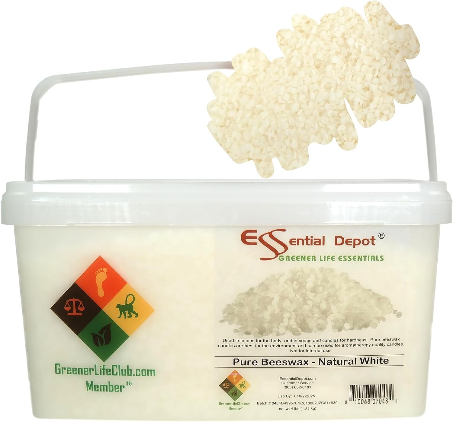 Beeswax - White Pastilles - 4lbs - Greener Life Club Box