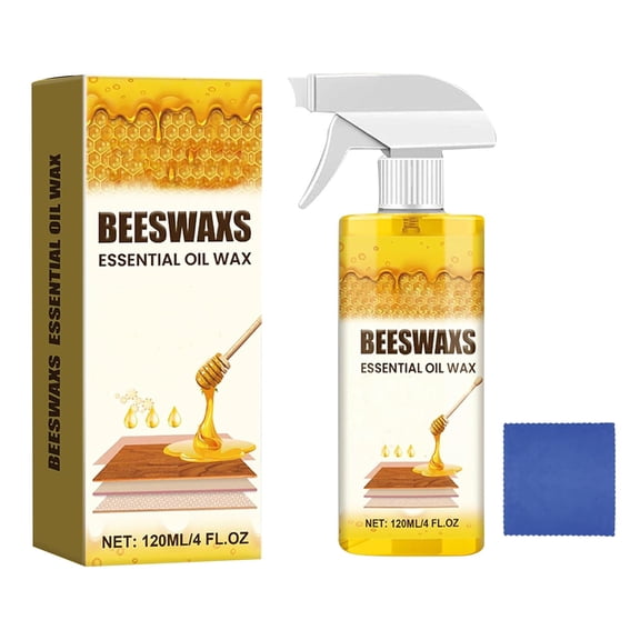 Beeswax Wood Polish,Beeswax Wood Polish Spray,Natural Furniture Cleaner, Wood Conditioner Essential Oil,Hardwood Floor Restorer,Cabinet Shine Protector,Non Toxic Beeswax Oil, Multi Surface Care 1 Pc