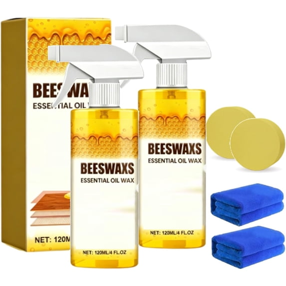 Beeswax Wood Polish Floor Spray, 120ml-Beeswax Wood Polish Spray, Cleans, Restores Shine, Suitable for Floors, Wooden Sofas, and Furniture
