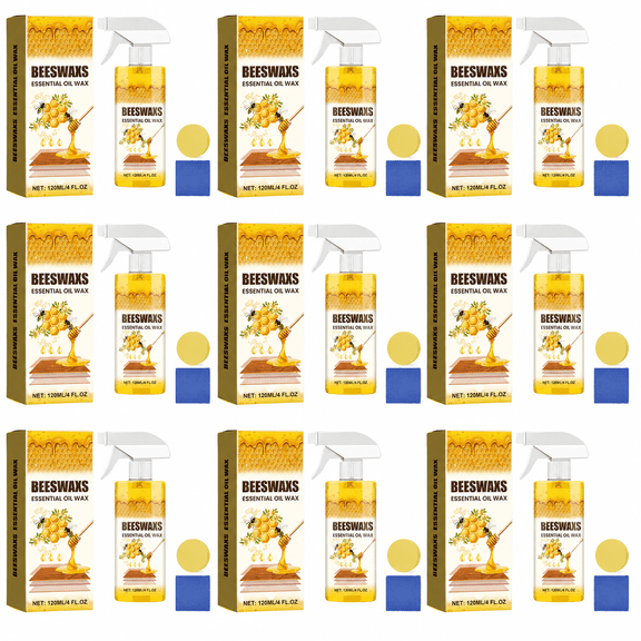 Beeswax Wood Polish, Natural Micro-Molecularized Beeswax Spray, Beeswaxs Essential Oil Wax, Multi-Purpose Furniture Polish, Wood Cleaner Repairing and Care Spray, Restores Shine & Removes Scratches