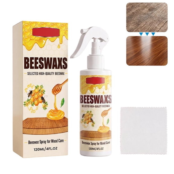 Beeswax Wood Polish Spray, 2026 New Bee Wax Furniture Polish and Cleaner Natural Care Polishs Spray for Living Rooms,Kitchens,Wood Furniture and Floors