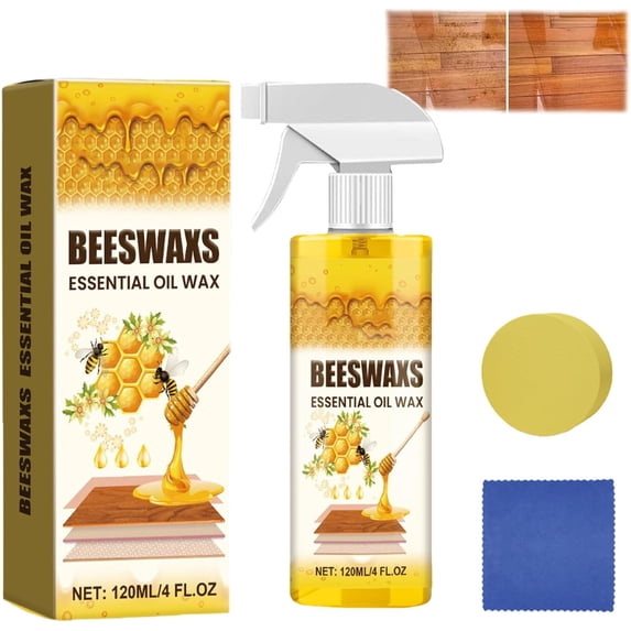 Beeswax Wood Polish Spray,Beeswax Essential Oil Wax, Scratcherase Beeswaxs Wood Floor Spray,Bees Wax Furniture Polish And Cleaner,For Floors And Furniture