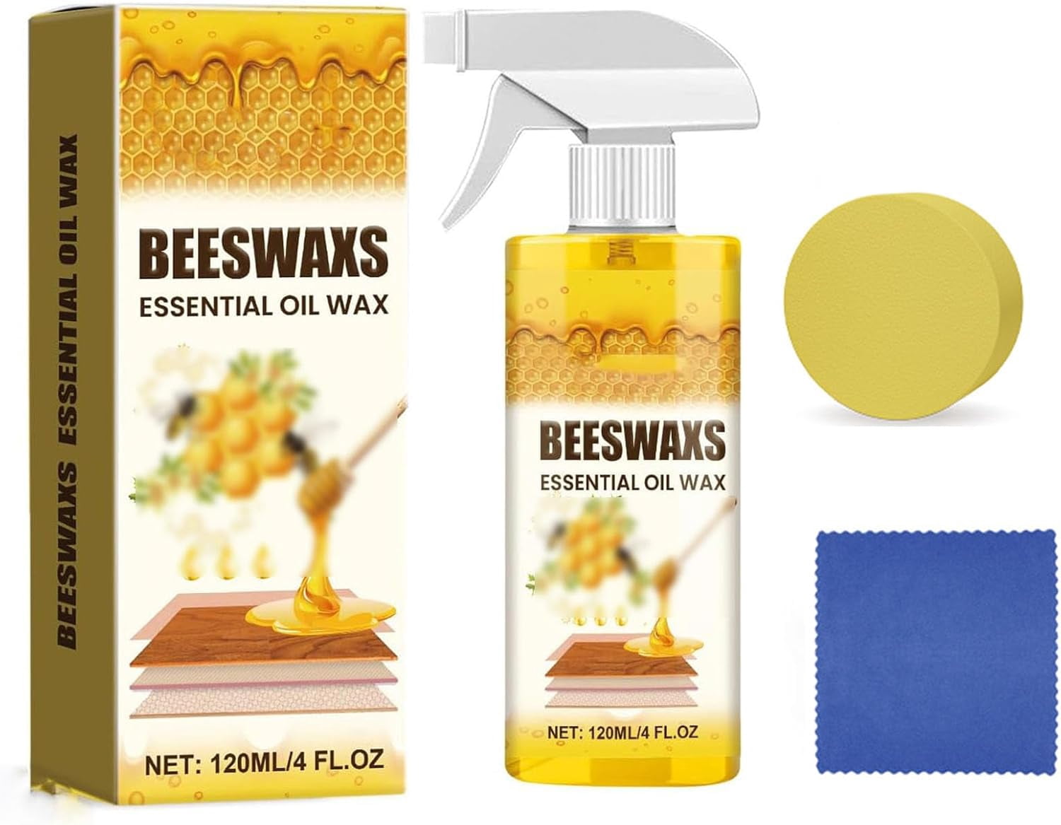 Beeswax Wood Polish Spray, Beeswax Spray Furniture Polish, BeeswaxWood Polishes For Furniture, BeeswaxFurniture Polishes, for Wood Floors and Wooden Cabinet (1 PCS)