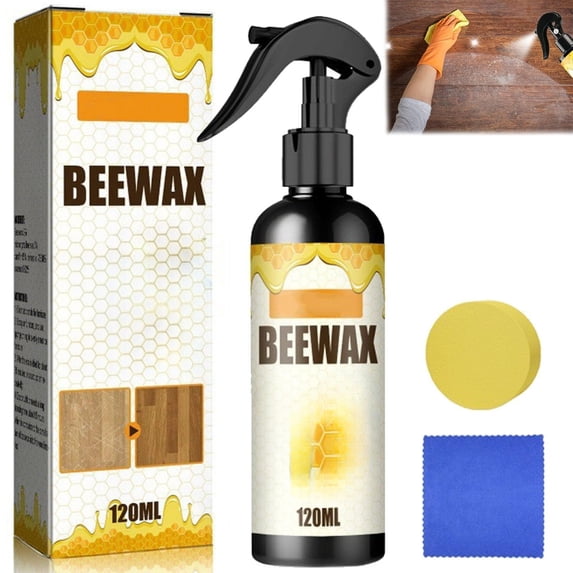 Beeswax Wood Polish Spray, Beeswax Spray Furniture Polish, Natural Wood Restorer for Tables, Cabinets & Floors