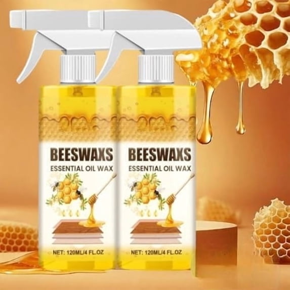 Beeswax Wood Polish Spray for Furniture and Floors, Natural Wood Seasoning Beeswax Cleaner for Tables and Cabinets, 4 fl oz