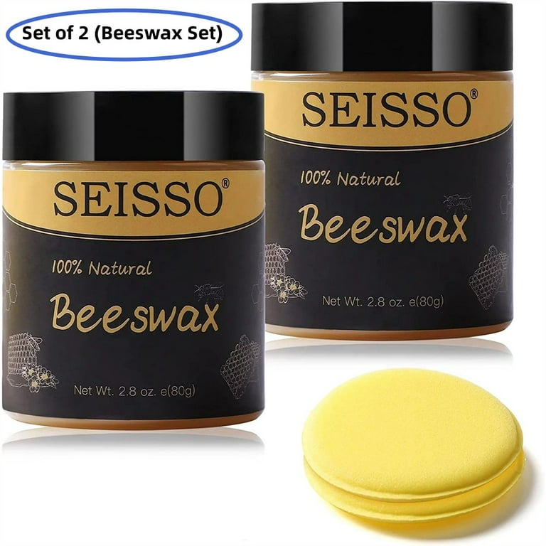 Beeswax Wood Seasoning Cream Beeswax Furniture Polish Cleaner Restorer None  Odor 3.9 oz Cleaning Household SEISSO 