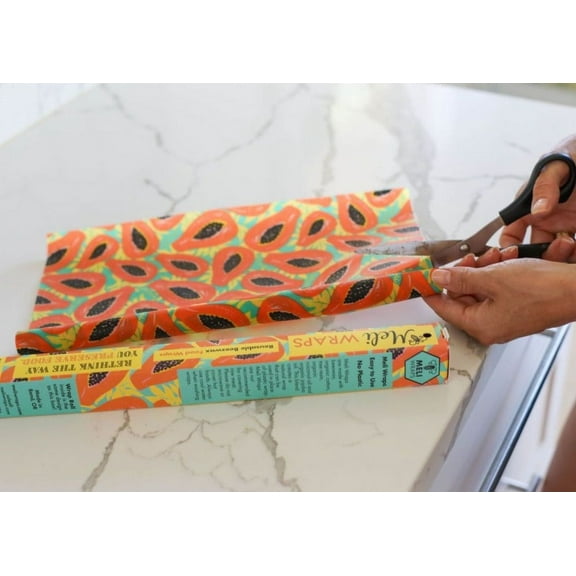 Beeswax Wrap Bulk Roll - Tropical Papaya Print