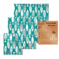 thumbnail image 1 of Beeswax Wraps for Food 3 Reusable Food Sheets for Fruits And Vegetables, Plastic Free Biodegradable Recyclable Food Paper Sheets for Fresh Produce Storage, Eco-Friendly , 1X Food Wrapping Paper Set, 1 of 4
