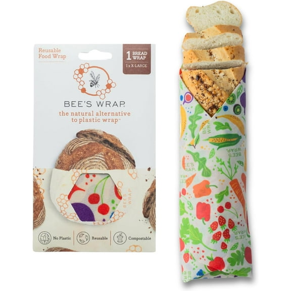 Beeswax Wraps for Food - Bread Wrap - Made in USA Reusable Bread Storage Bags - Organic & Eco-Friendly Alternative to Aluminum Foil, Sourdough Bags & Plastic Wrap, Garden Party
