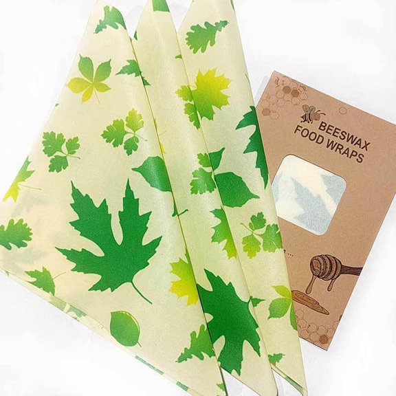 Beeswax Wraps for Food Sourdough Bread Cloth Bread Bags Reusable Cloth Wraps Suitable For Bowls Fruits Cheese Natural Food Maple Leaves Design Green Storage AlternativesMaple Leaves