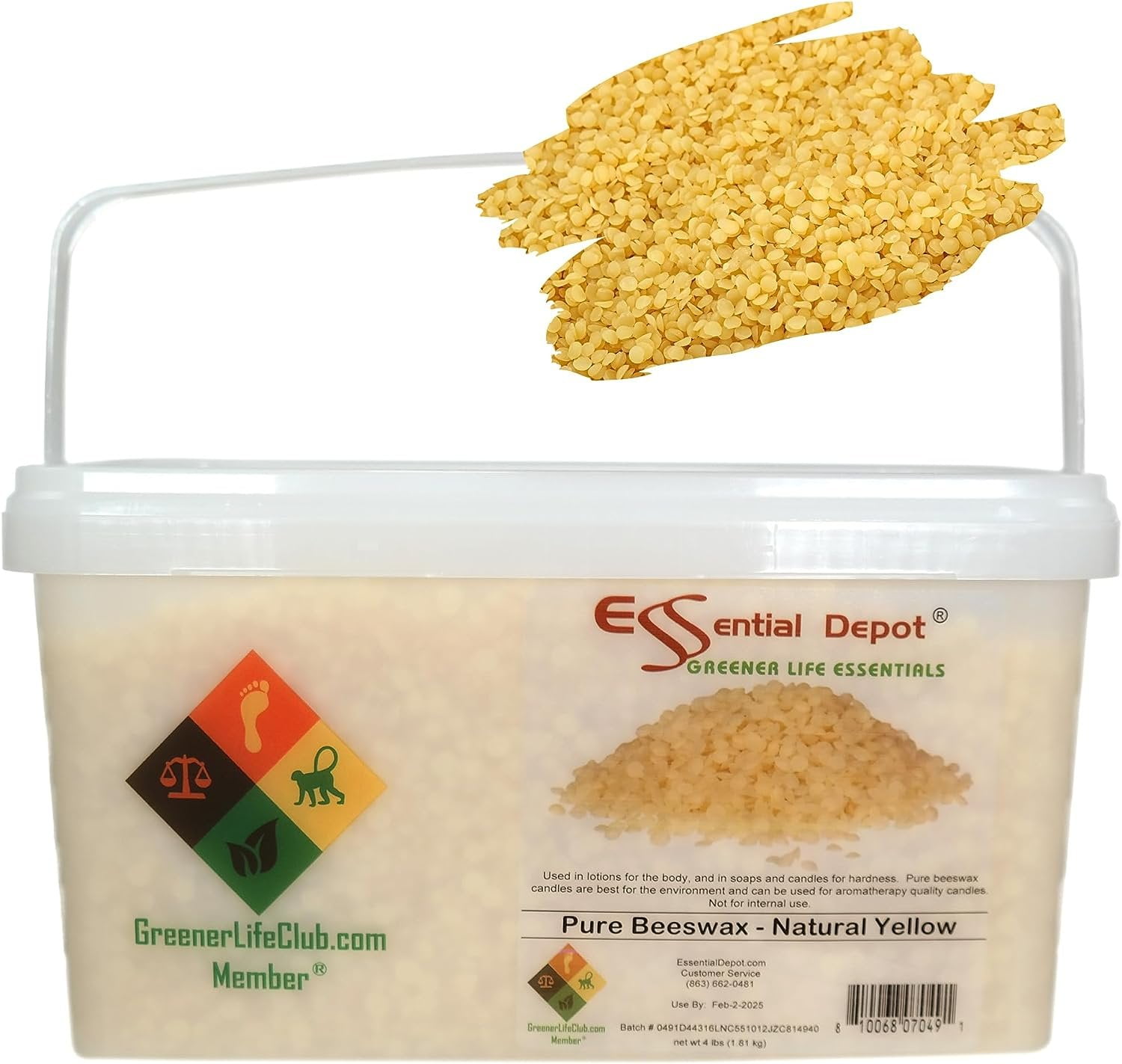 Beeswax - Yellow Pastilles - 4lbs - Greener Life Club Box