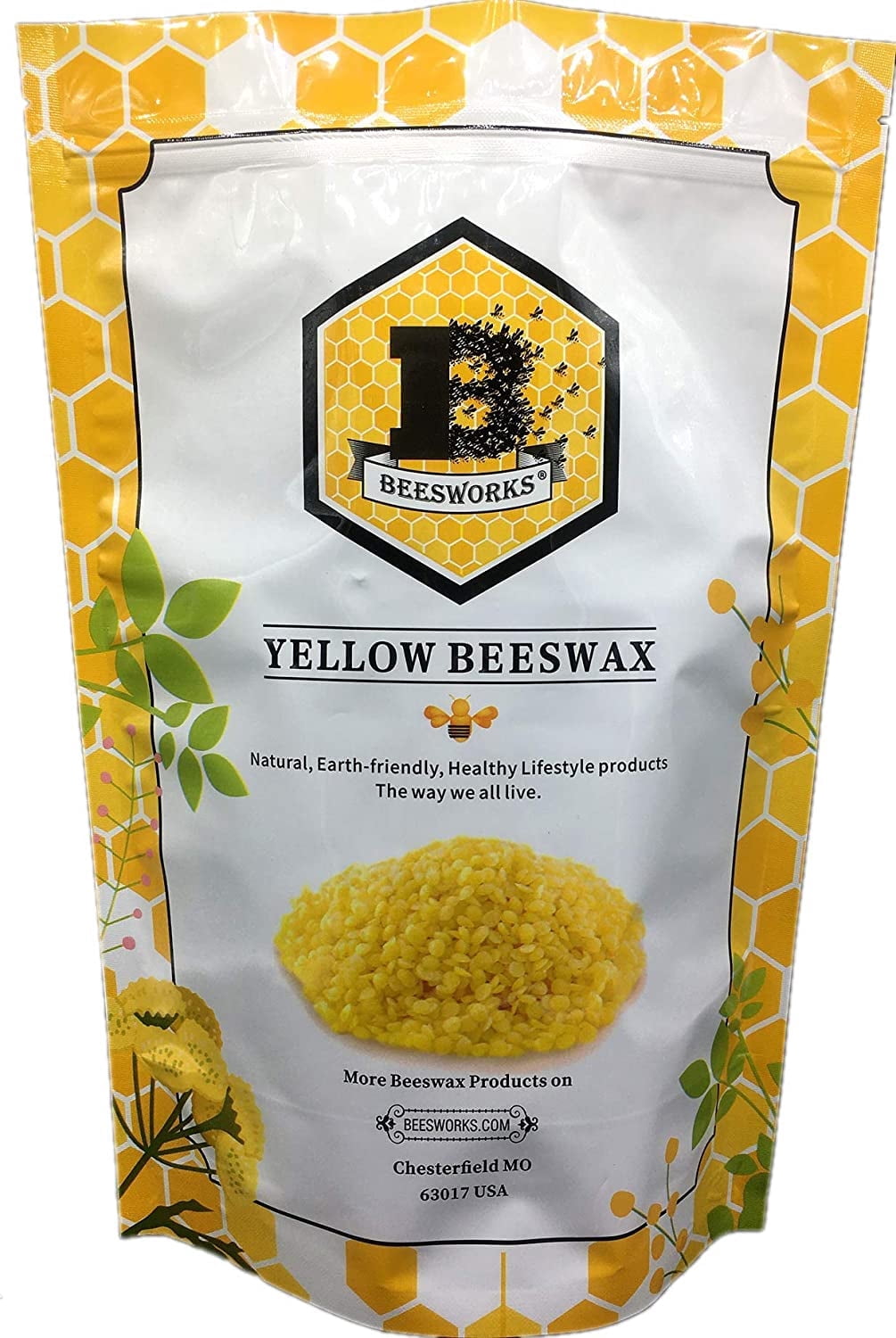 Beesworks Yellow Beeswax Pellets (2 lb) | 100% Pure, Cosmetic Grade, Triple-Filtered Beeswax for DIY Skin care, Lip Balm, Lotion, and Candle Making
