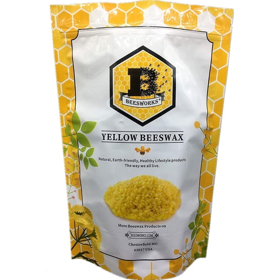 Beesworks Yellow Beeswax Pellets (2 lb) | 100% Pure, Cosmetic Grade, Triple-Filtered Beeswax for DIY Skin care, Lip Balm, Lotion, and Candle Making