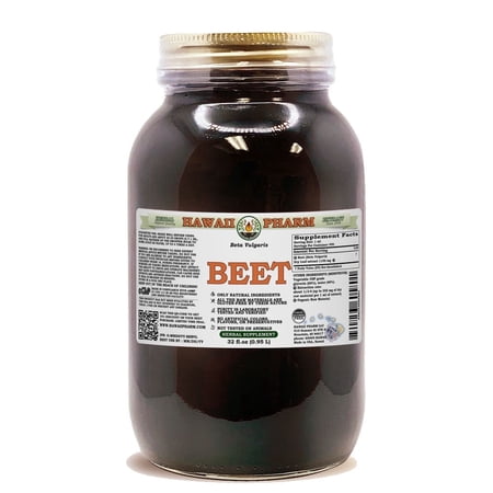 Beet (Beta Vulgaris) Dry Leaf ALCOHOL-FREE Liquid Extract. Expertly Extracted by Trusted HawaiiPharm Brand. Absolutely Natural. Proudly made in USA. Glycerite 32 Fl.Oz