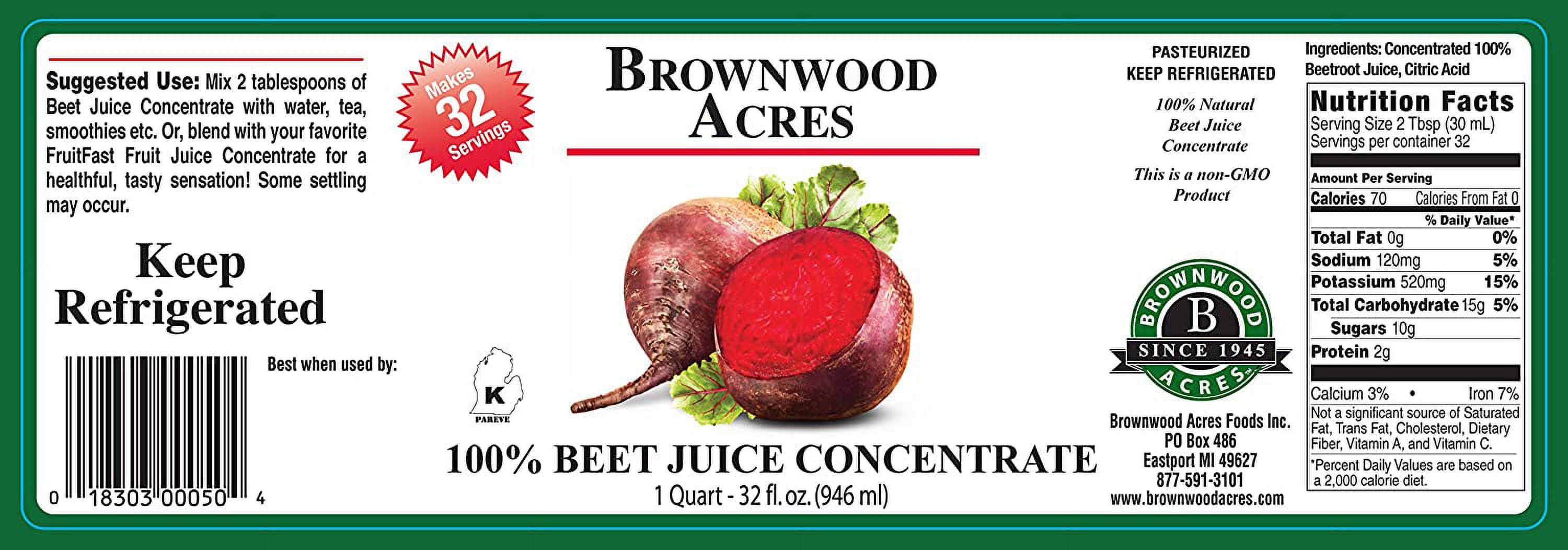 Beet Juice Concentrate by (32 FL OZ) Unsweetened, 70 Brix Pure