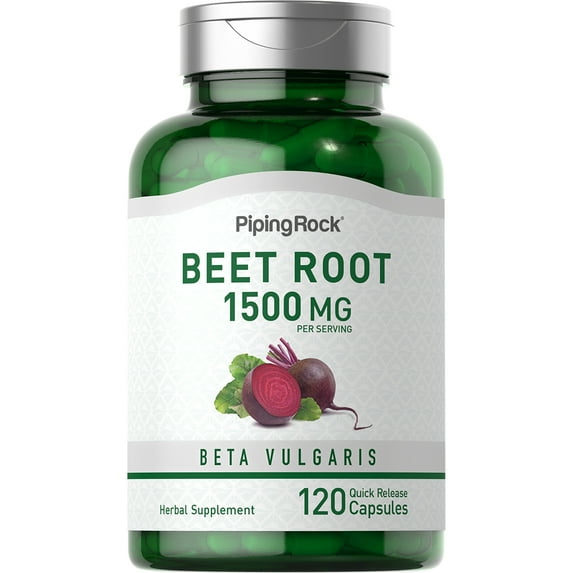 Beet Root Capsules | 1500 mg (per serving) | 120 Pills for Men and Women | by Piping Rock