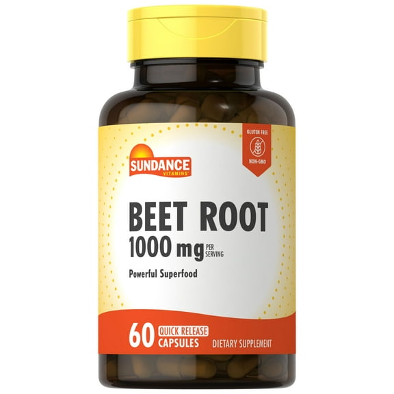 Beet Root Capsules | 1000mg | 60 Pills | Superfood Extract | by Sundance