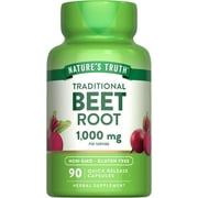 Beet Root Capsules | 1000mg | 90 Count | Herbal Extract | For Men and Women | by Natures Truth
