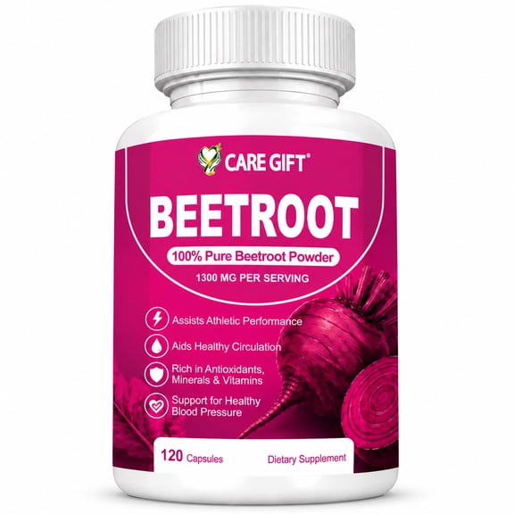 Beet Root Capsules 1300mg Beet Root Powder Boost Vitality, Immune and Digestive, Pure, Non-GMO & Gluten Free, Beet Root Supplement, 120 Capsules