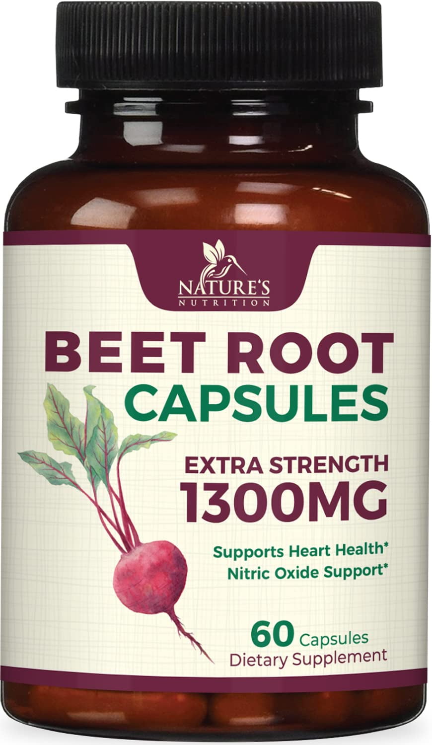 Beet Root Capsules 1300mg Extra Strength, Natural Beetroot Powder