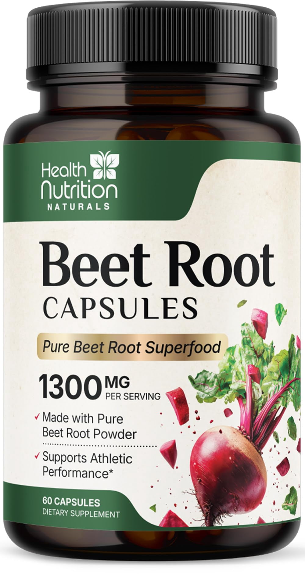 Beet Root Capsules 1300mg - Organic Extra Strength Red Beetroot Powder ...