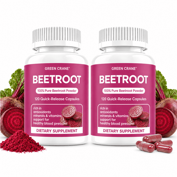 Beet Root Capsules 1300mg Pure Beetroot Powder for Healthy Blood Pressure & Circulation Support, 120 Capsules
