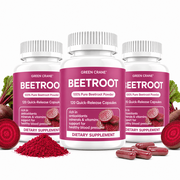 Beet Root Capsules 1300mg Pure Beetroot Powder for Healthy Blood Pressure & Circulation Support, 120 Capsules